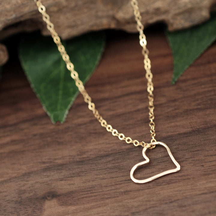14kt Gold Filled Open Heart Necklace.