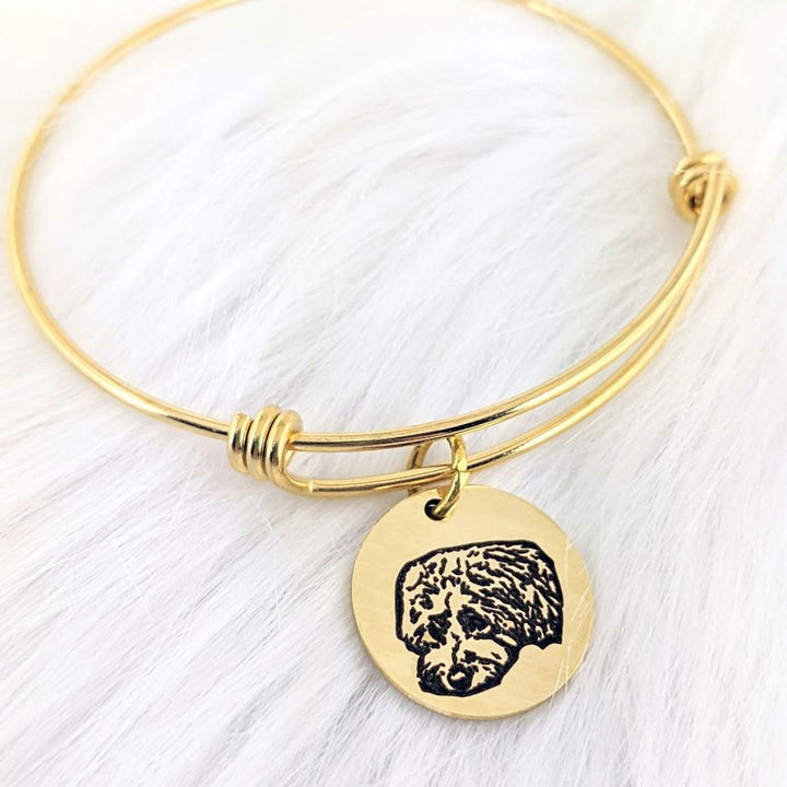 Personalized Pet Portrait Bangle Bracelet.