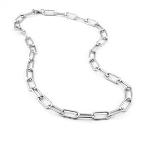 Chunky Stainless Steel Paperclip Necklace.