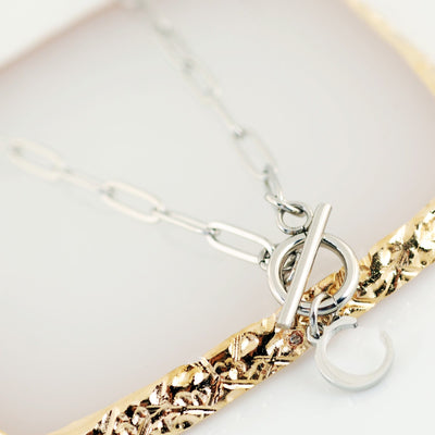 Initial Paperclip Necklace.