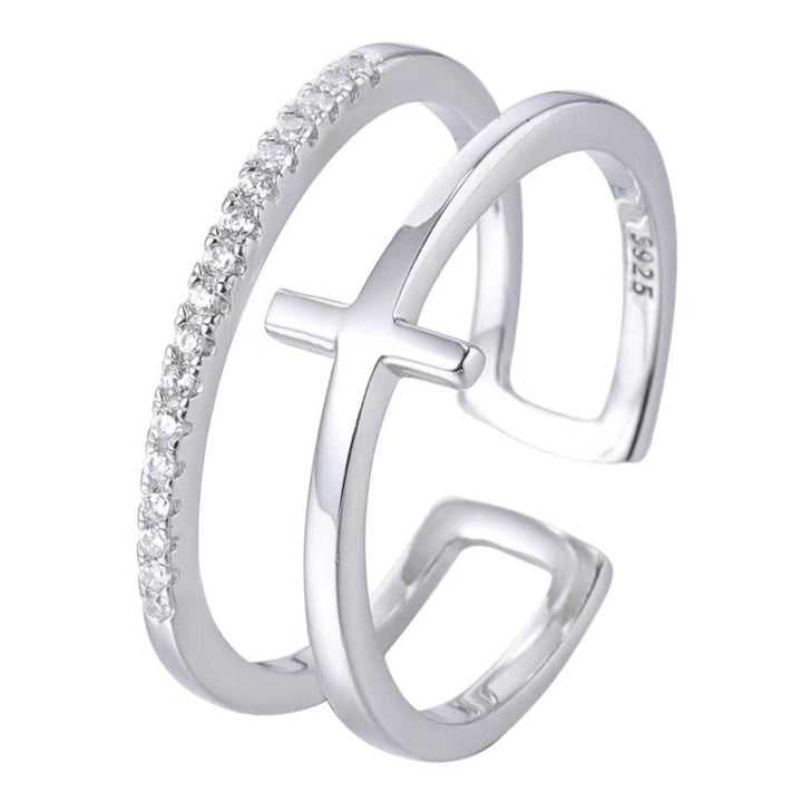 Sterling Silver Side Cross Ring – anniereh.com