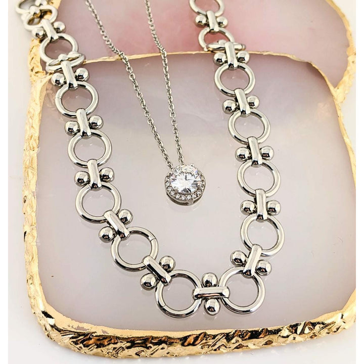 Sterling Silver Solitaire Necklace.