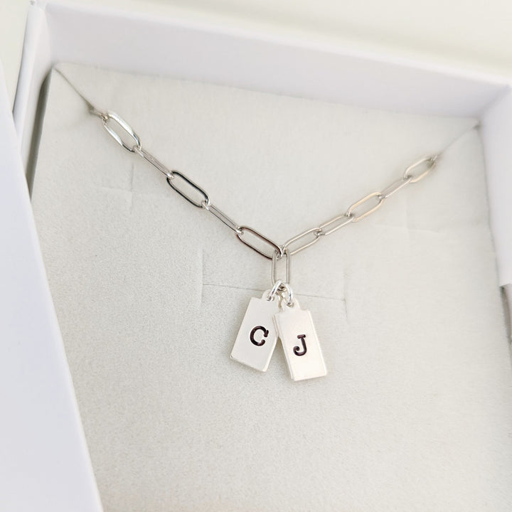 Paperclip Tiny Tag Necklace